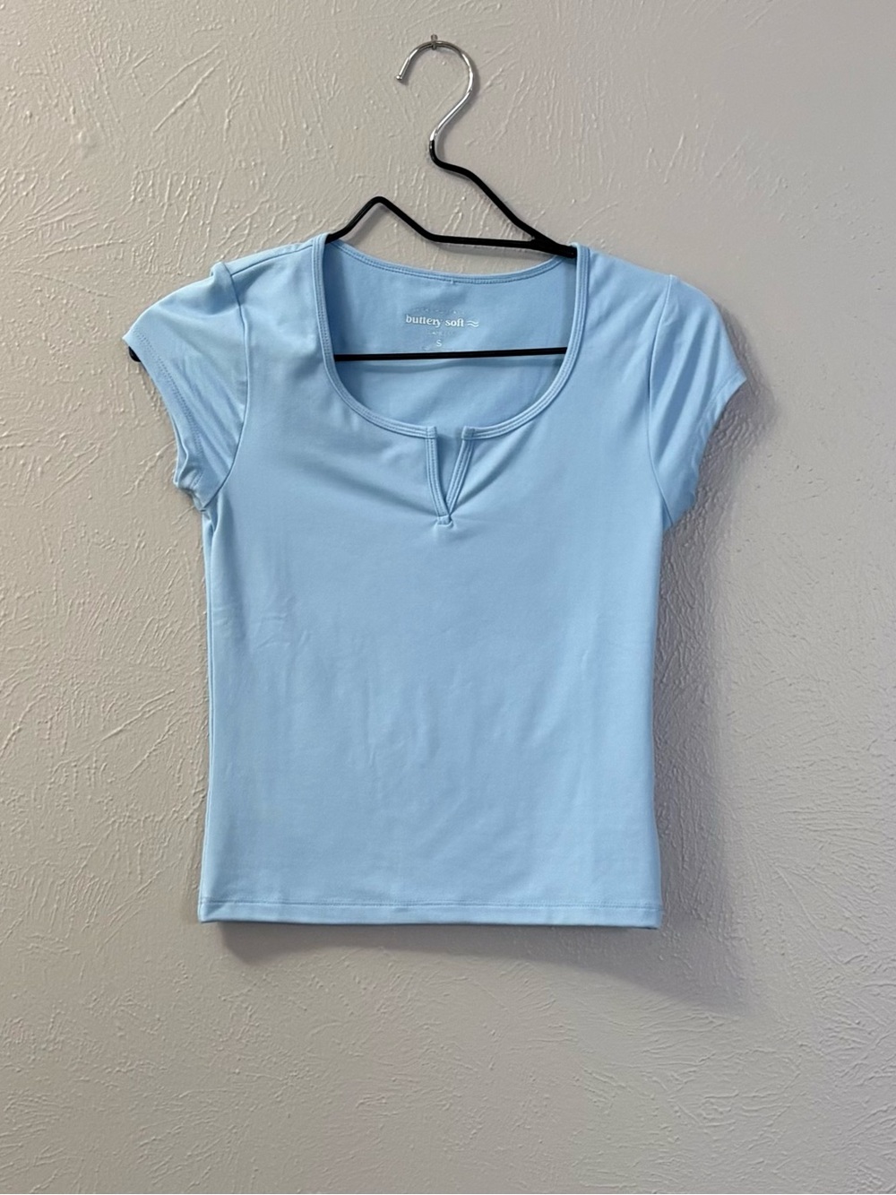 Aeropostale Light Blue Scoop Neck Short Sleeve Tee